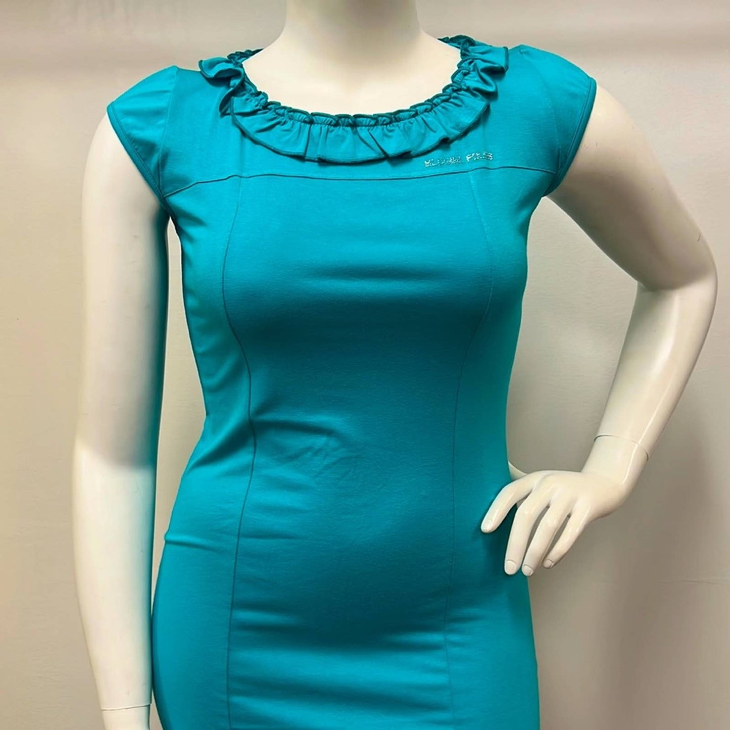 Blugirl Folies Turquoise Designer Dress 12 •Authentic