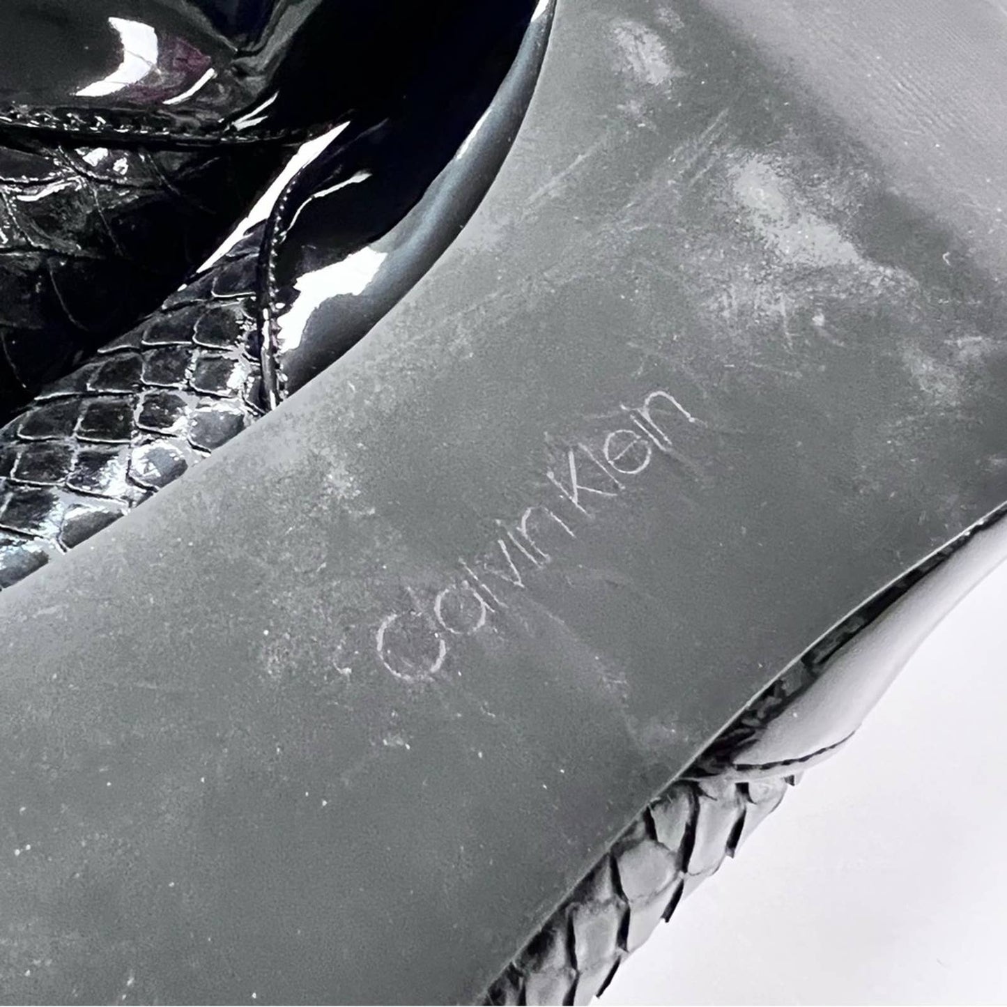 Calvin Klein Black Patent Leather 2” Kitten Heels 11