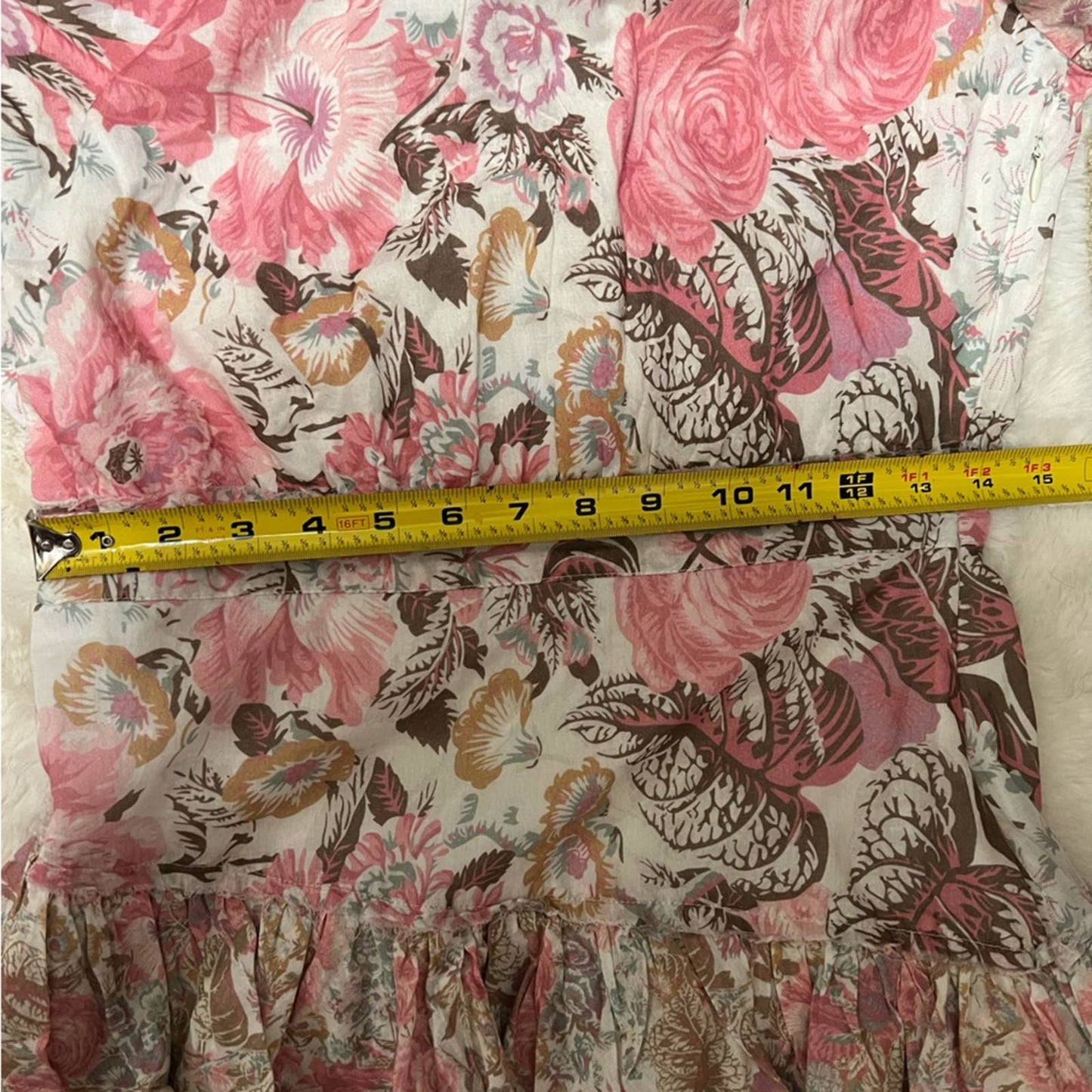 LOVE SHACK FANCY Pink Floral Tiered Short Dress 4