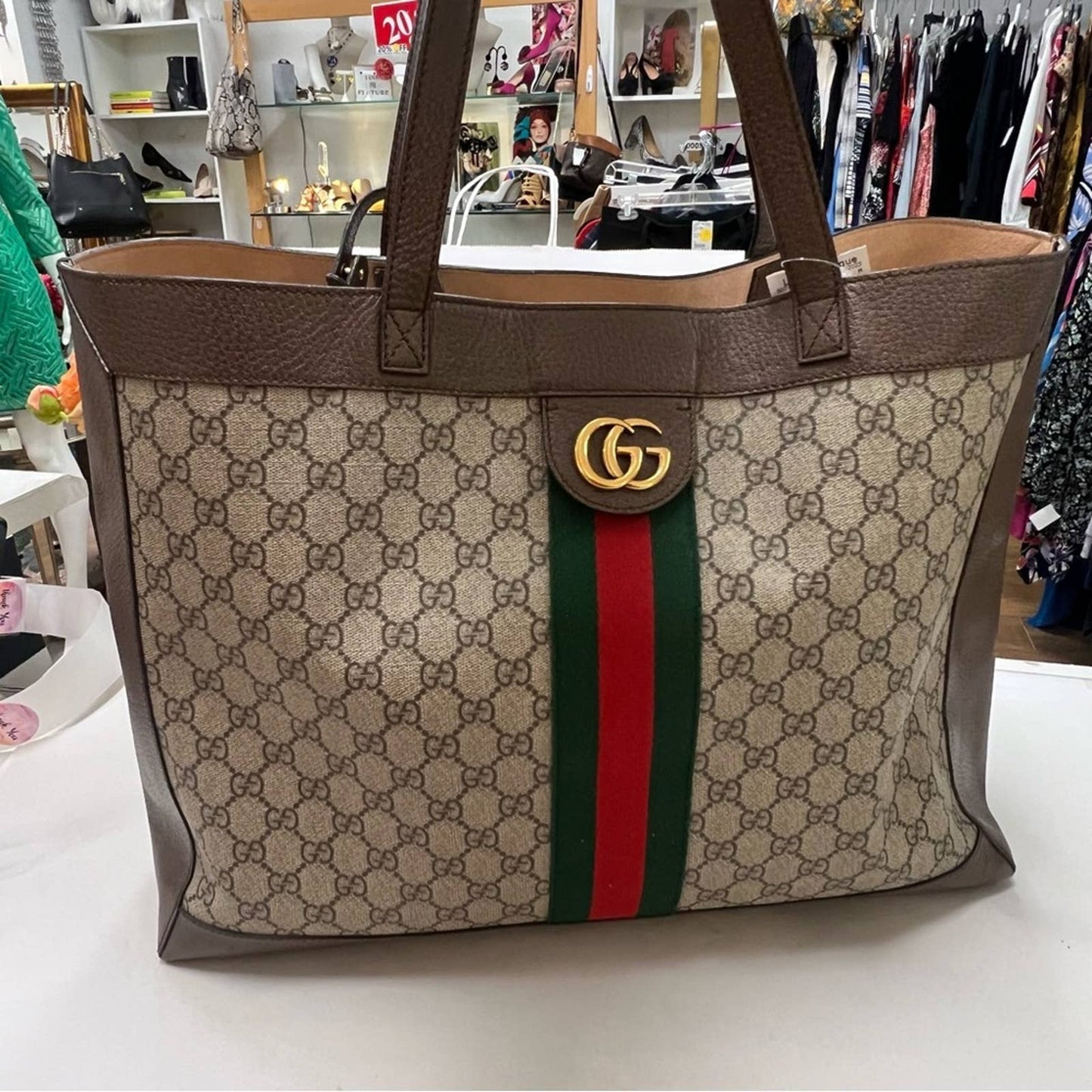 Gucci Large GG Supreme Ophidia Tote Bag  (Very Good Cond)