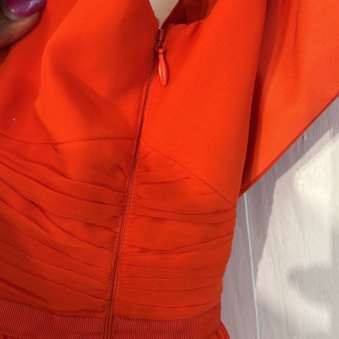 Self-Portrait Orange Off the Shoulder Dress 2 NWOT