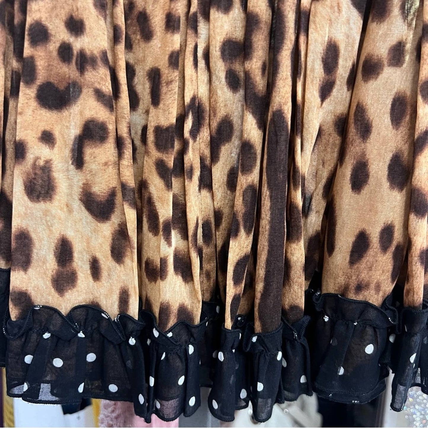 D&G Animal Print Cotton Flare Skirt • 38 XS