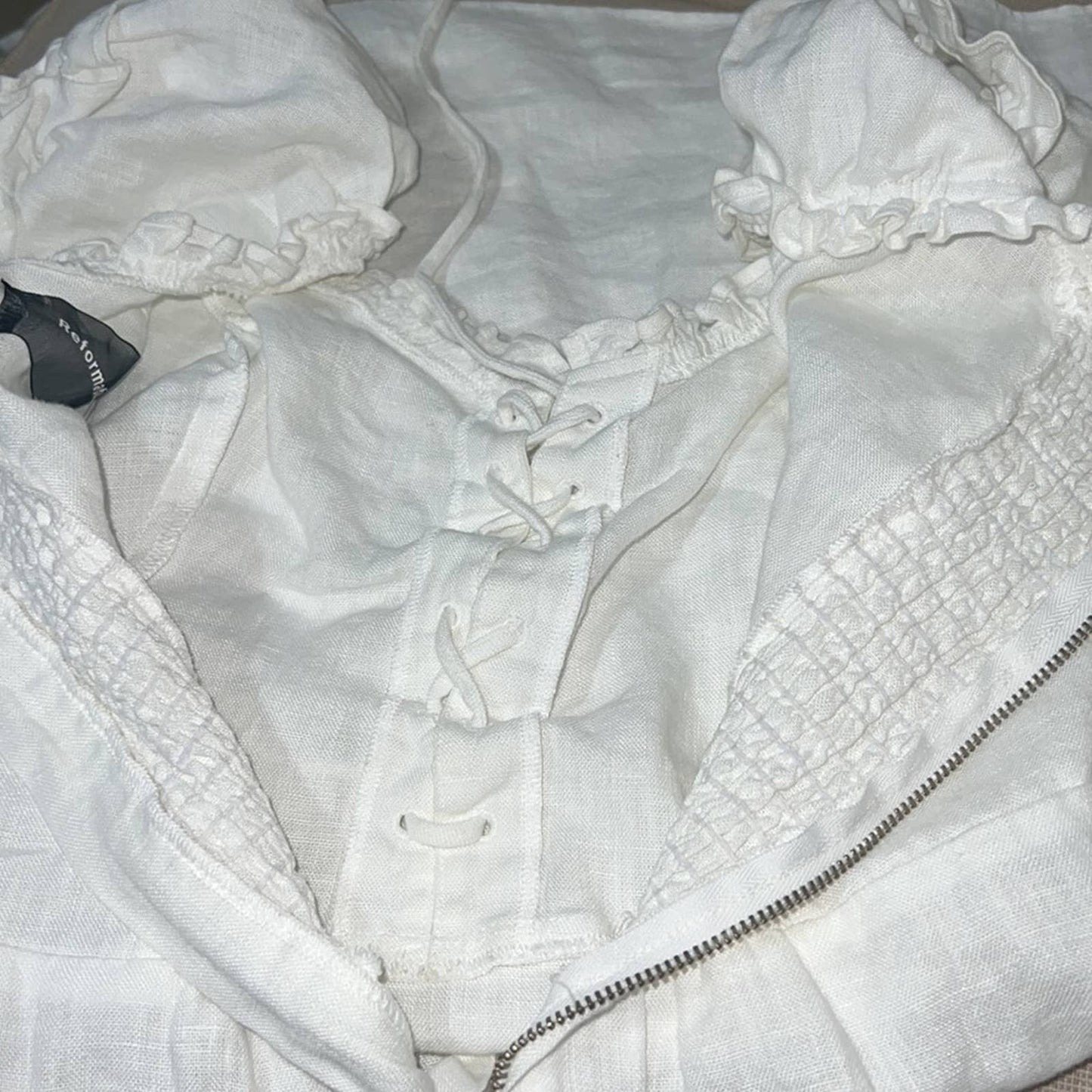 Reformation White Klara Linen Dress 4