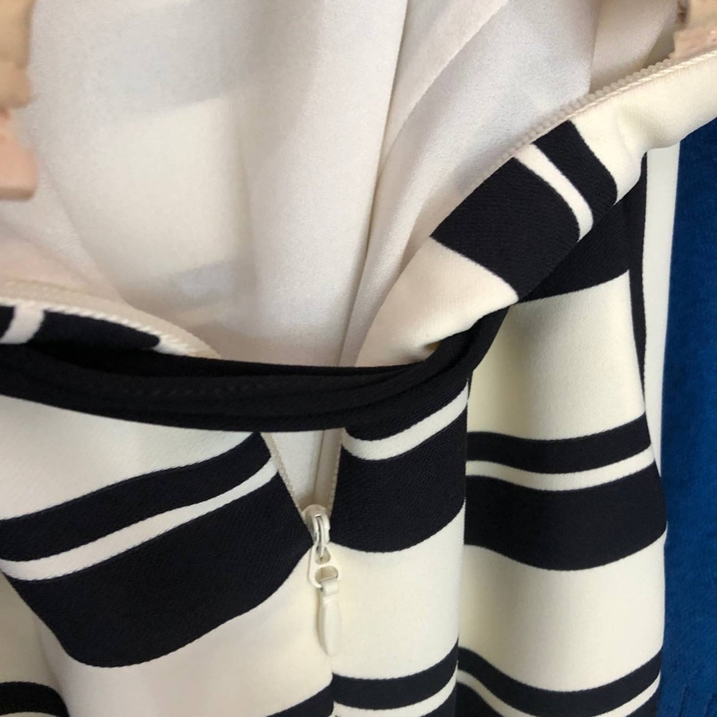 Halston Heritage Black & White Strapless Striped Gown NWT