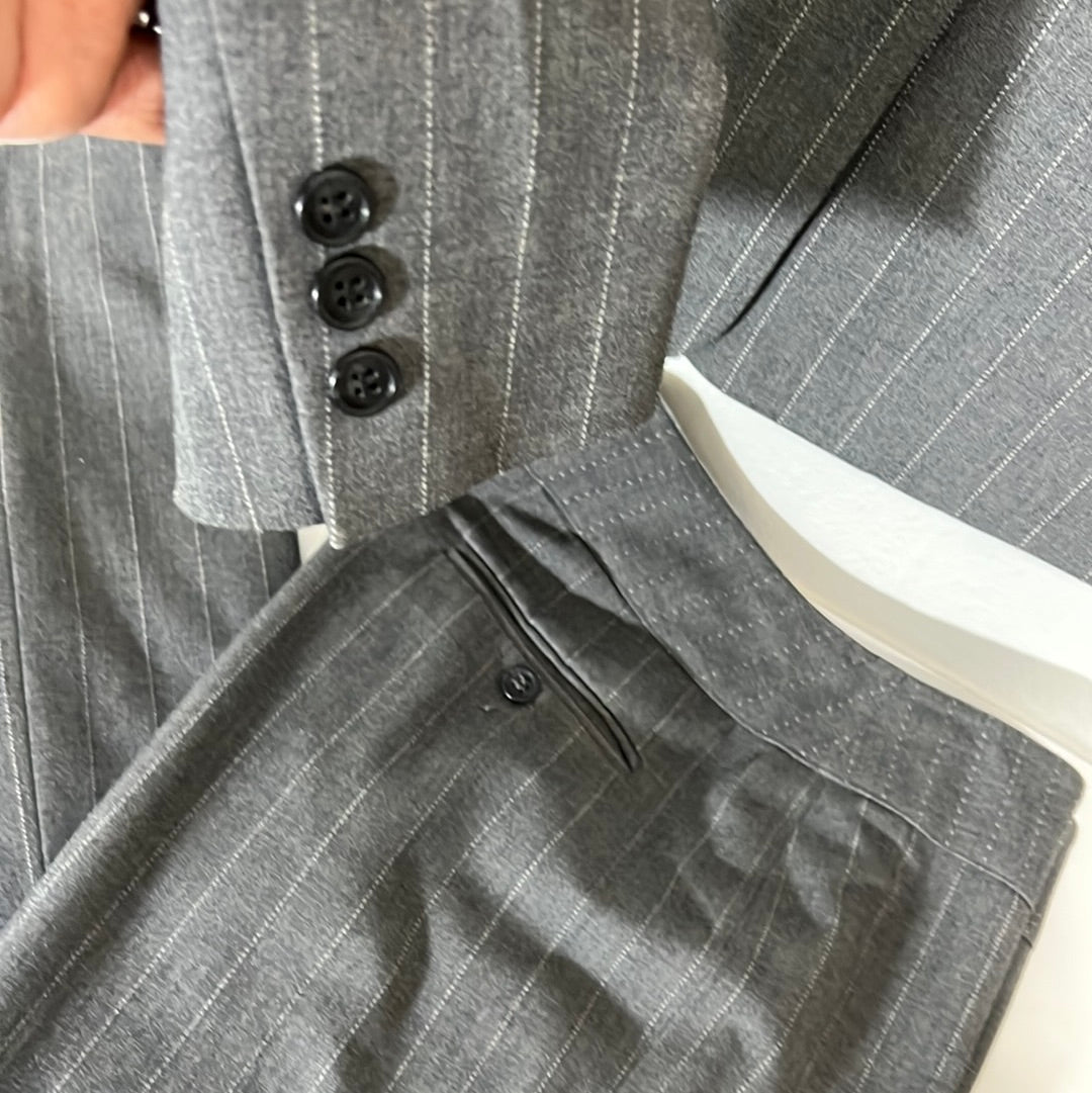 DKNY New York Gray Pinstriped Pantsuit 2