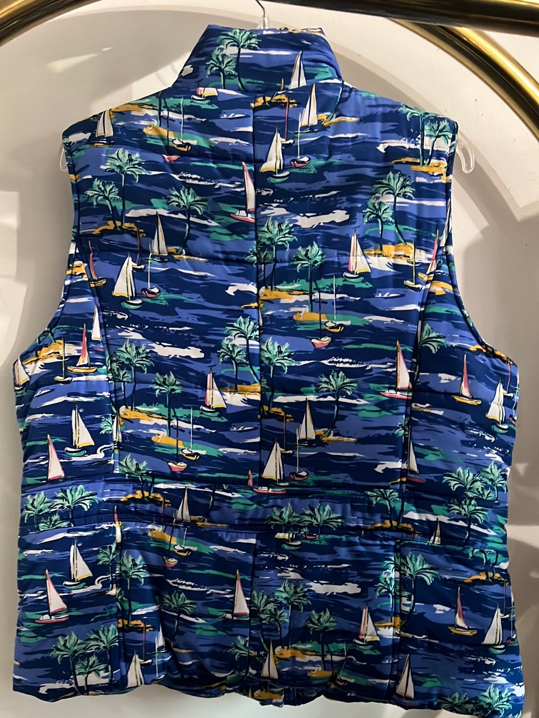 Island Republic Quilted  Sailing Print Vest XL