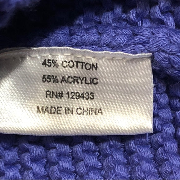 Purple Ling Sleeve Knit Crop Sweater M