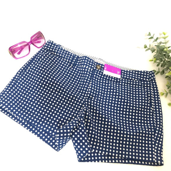 Women’s Merona blue & White Polkadot Shorts 8 NEW