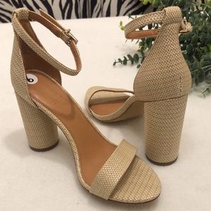J by J. Crew Wooven Open Toe Ankle Strap Block Heels 6 (New)